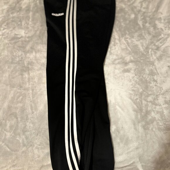 Adidas Black Track Pants (White Stripes) (Large) - Picture 2 of 2
